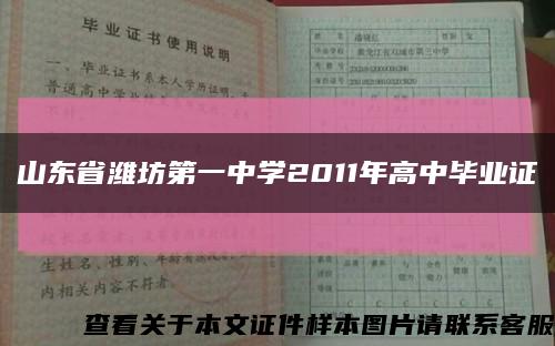 山东省潍坊第一中学2011年高中毕业证缩略图