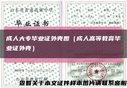 成人大专毕业证外壳图（成人高等教育毕业证外壳）缩略图