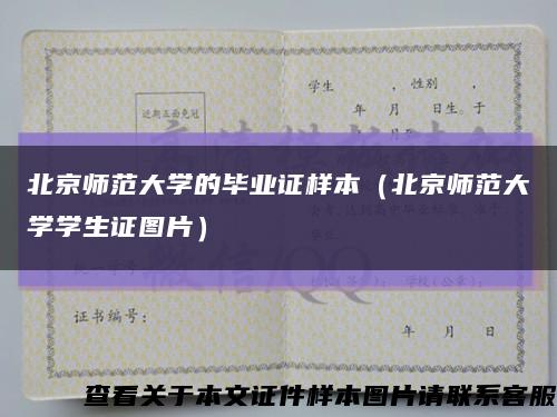 北京师范大学的毕业证样本（北京师范大学学生证图片）缩略图
