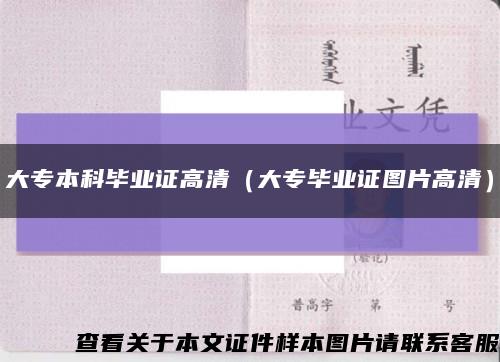 大专本科毕业证高清（大专毕业证图片高清）缩略图