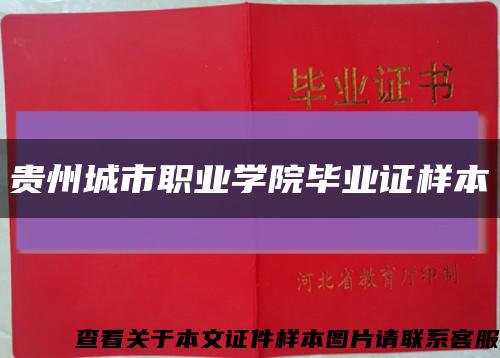 贵州城市职业学院毕业证样本缩略图