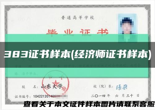 383证书样本(经济师证书样本)缩略图