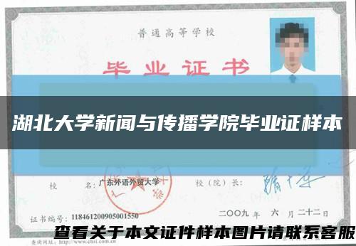 湖北大学新闻与传播学院毕业证样本缩略图