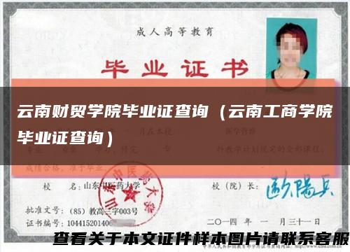 云南财贸学院毕业证查询（云南工商学院毕业证查询）缩略图