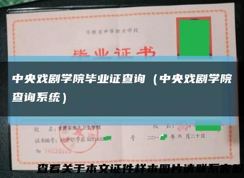 中央戏剧学院毕业证查询（中央戏剧学院查询系统）缩略图