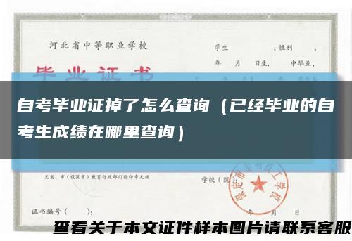 自考毕业证掉了怎么查询（已经毕业的自考生成绩在哪里查询）缩略图