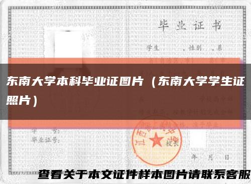东南大学本科毕业证图片（东南大学学生证照片）缩略图