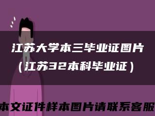 江苏大学本三毕业证图片（江苏32本科毕业证）缩略图