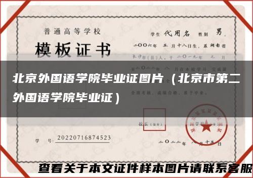北京外国语学院毕业证图片（北京市第二外国语学院毕业证）缩略图
