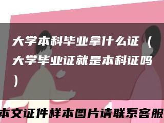 大学本科毕业拿什么证（大学毕业证就是本科证吗）缩略图