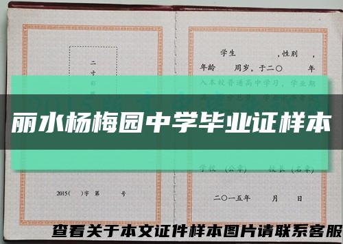 丽水杨梅园中学毕业证样本缩略图