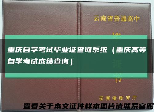 重庆自学考试毕业证查询系统（重庆高等自学考试成绩查询）缩略图