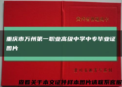 重庆市万州第一职业高级中学中专毕业证图片缩略图