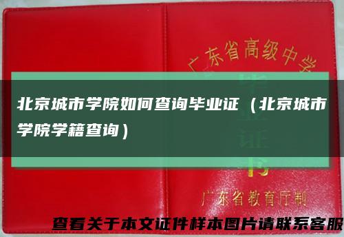 北京城市学院如何查询毕业证（北京城市学院学籍查询）缩略图