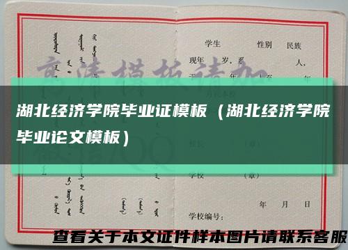 湖北经济学院毕业证模板（湖北经济学院毕业论文模板）缩略图