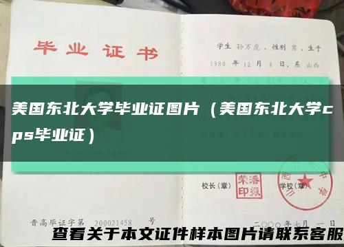 美国东北大学毕业证图片（美国东北大学cps毕业证）缩略图