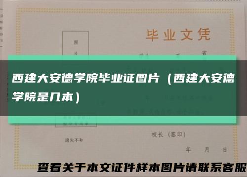 西建大安德学院毕业证图片（西建大安德学院是几本）缩略图