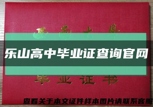 乐山高中毕业证查询官网缩略图