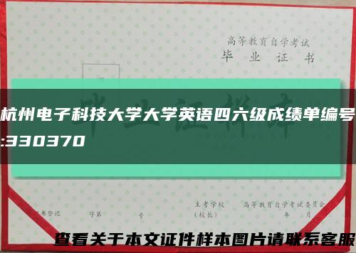 杭州电子科技大学大学英语四六级成绩单编号:330370缩略图