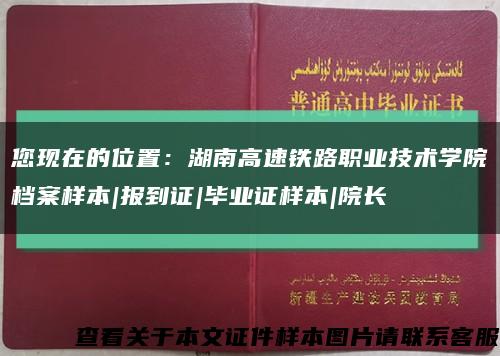 您现在的位置：湖南高速铁路职业技术学院档案样本|报到证|毕业证样本|院长缩略图