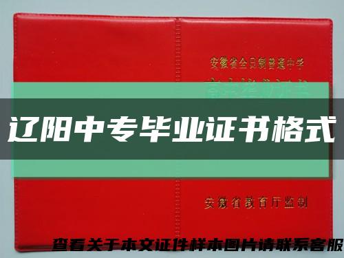辽阳中专毕业证书格式缩略图