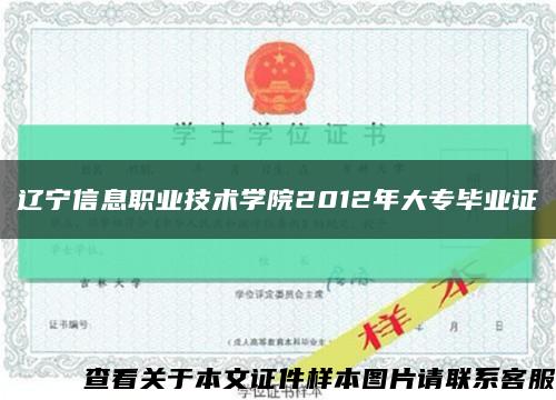 辽宁信息职业技术学院2012年大专毕业证缩略图