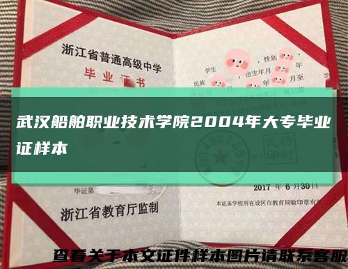 武汉船舶职业技术学院2004年大专毕业证样本缩略图