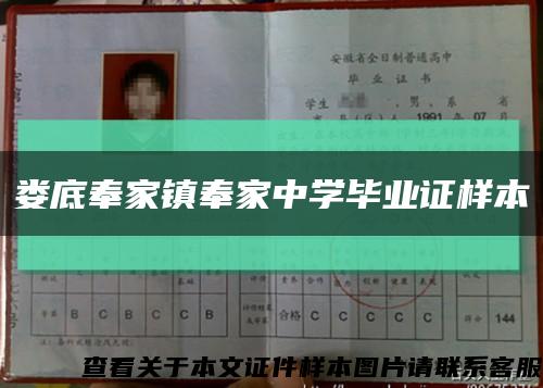 娄底奉家镇奉家中学毕业证样本缩略图