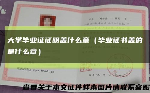 大学毕业证证明盖什么章（毕业证书盖的是什么章）缩略图