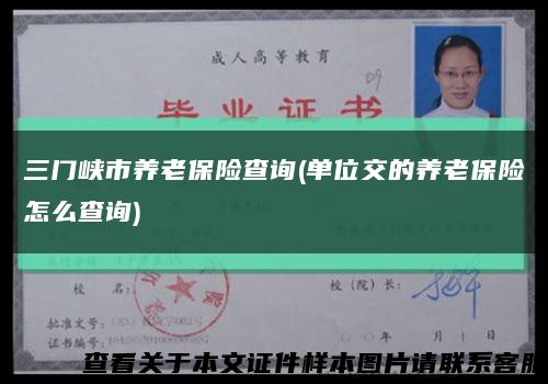 三门峡市养老保险查询(单位交的养老保险怎么查询)缩略图