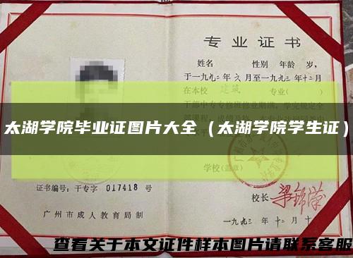 太湖学院毕业证图片大全（太湖学院学生证）缩略图