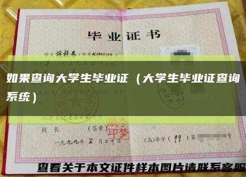 如果查询大学生毕业证（大学生毕业证查询系统）缩略图