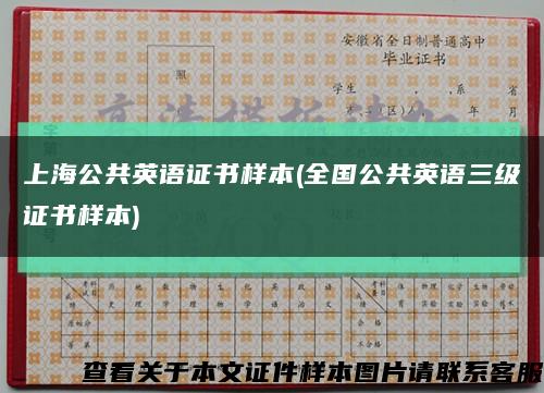 上海公共英语证书样本(全国公共英语三级证书样本)缩略图