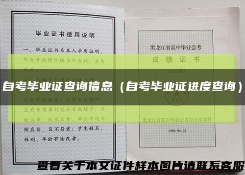 自考毕业证查询信息（自考毕业证进度查询）缩略图