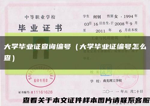 大学毕业证查询编号（大学毕业证编号怎么查）缩略图