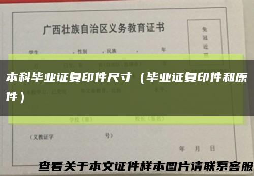 本科毕业证复印件尺寸（毕业证复印件和原件）缩略图