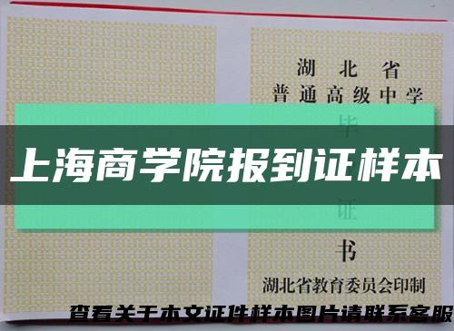 上海商学院报到证样本缩略图