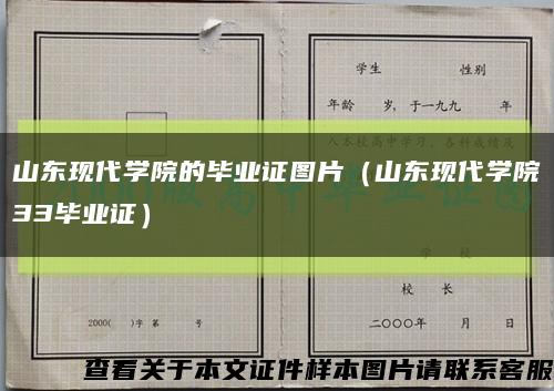 山东现代学院的毕业证图片（山东现代学院33毕业证）缩略图