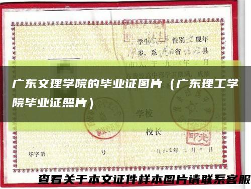 广东文理学院的毕业证图片（广东理工学院毕业证照片）缩略图