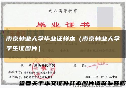 南京林业大学毕业证样本（南京林业大学学生证图片）缩略图