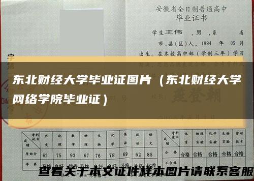 东北财经大学毕业证图片（东北财经大学网络学院毕业证）缩略图