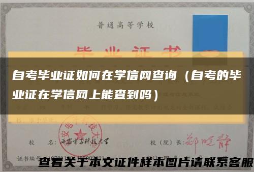 自考毕业证如何在学信网查询（自考的毕业证在学信网上能查到吗）缩略图