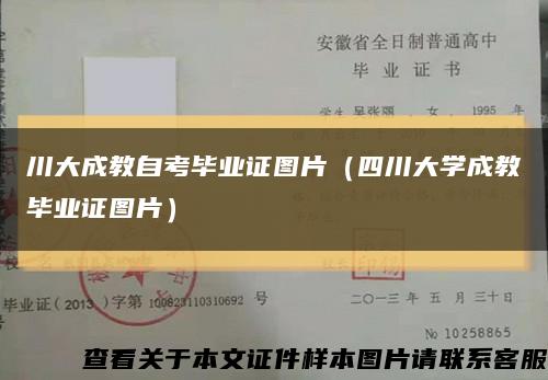 川大成教自考毕业证图片（四川大学成教毕业证图片）缩略图