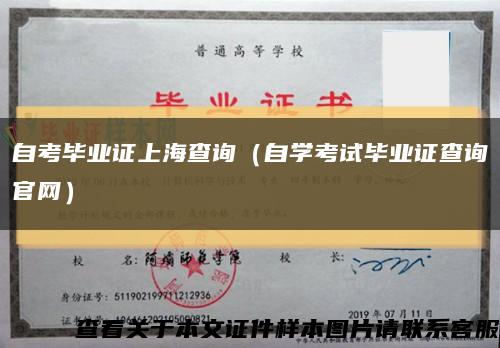 自考毕业证上海查询（自学考试毕业证查询官网）缩略图