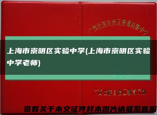 上海市崇明区实验中学(上海市崇明区实验中学老师)缩略图