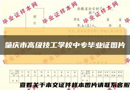 肇庆市高级技工学校中专毕业证图片缩略图