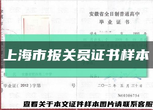 上海市报关员证书样本缩略图