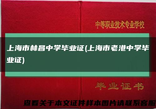 上海市林昌中学毕业证(上海市老港中学毕业证)缩略图