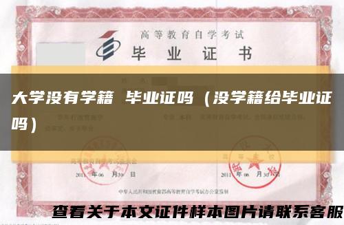 大学没有学籍 毕业证吗（没学籍给毕业证吗）缩略图