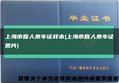 上海市盲人乘车证样本(上海市盲人乘车证图片)缩略图